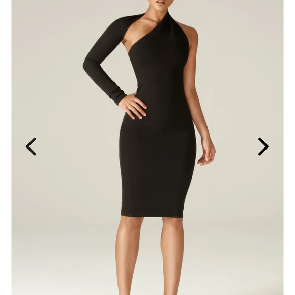Alieva Dresses & Skirts - Alieva Dasha One Shoulder Black Bodycon Dress Asymmetrical Small